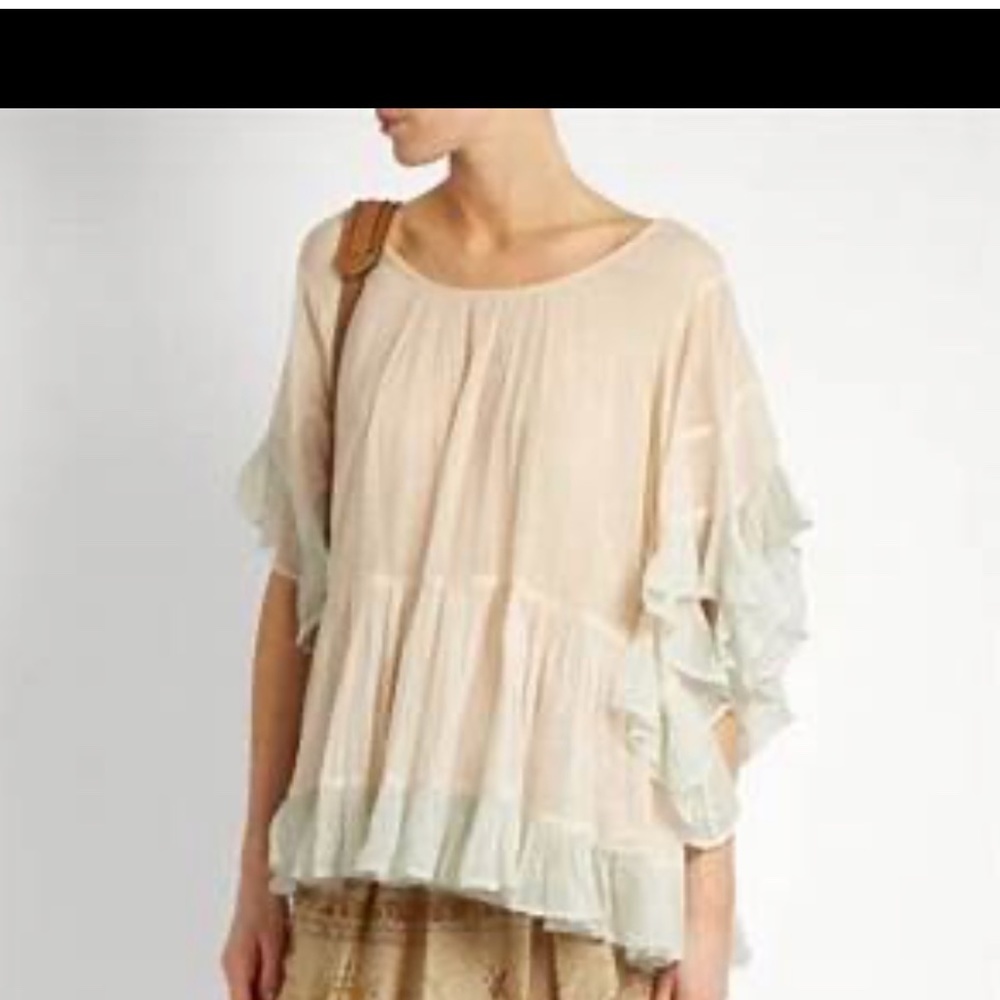 mes demoiselles radiance ruffle trim blouse - size 44/US 12